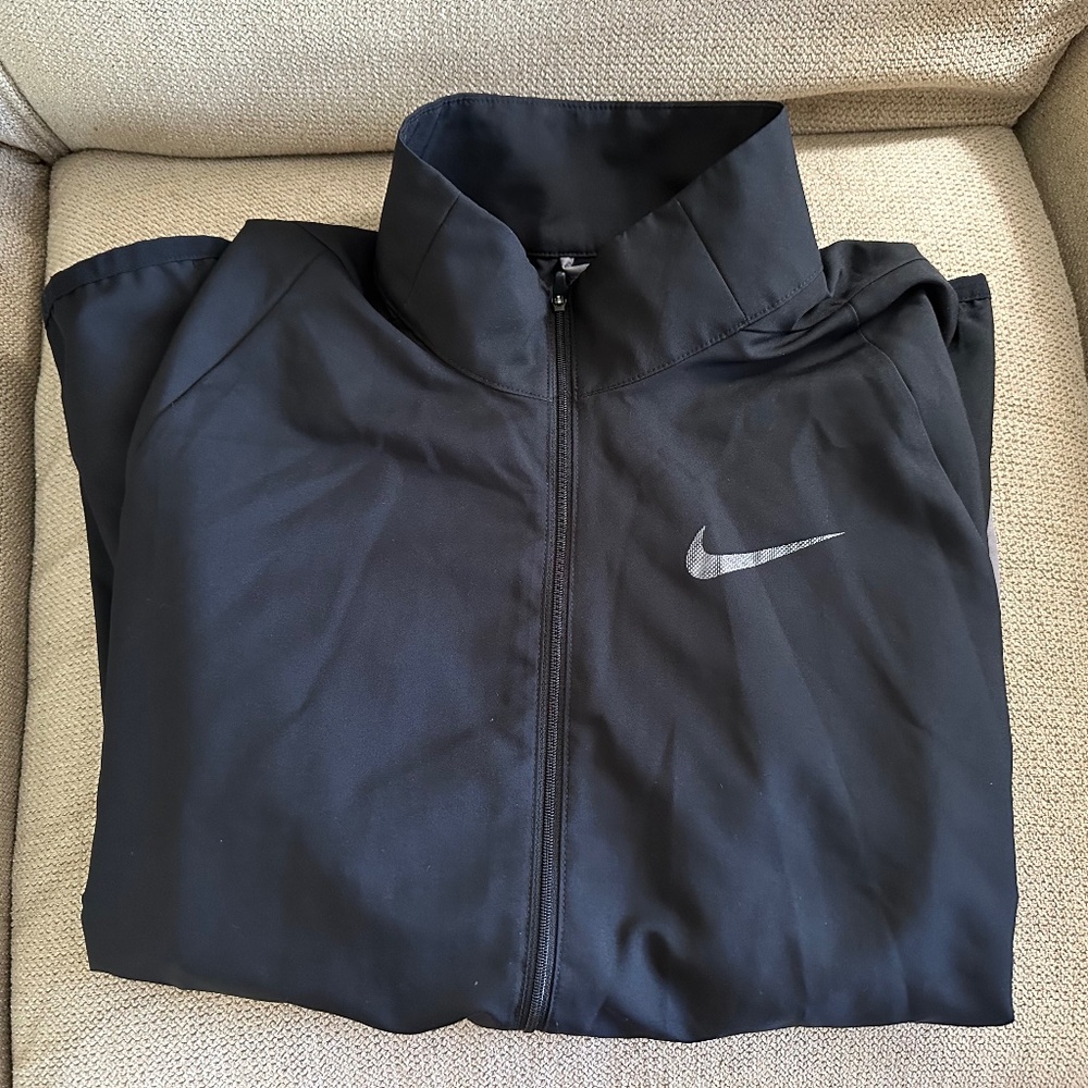 Nike Men’s Full-Zip Windbreaker- Black- Size Large